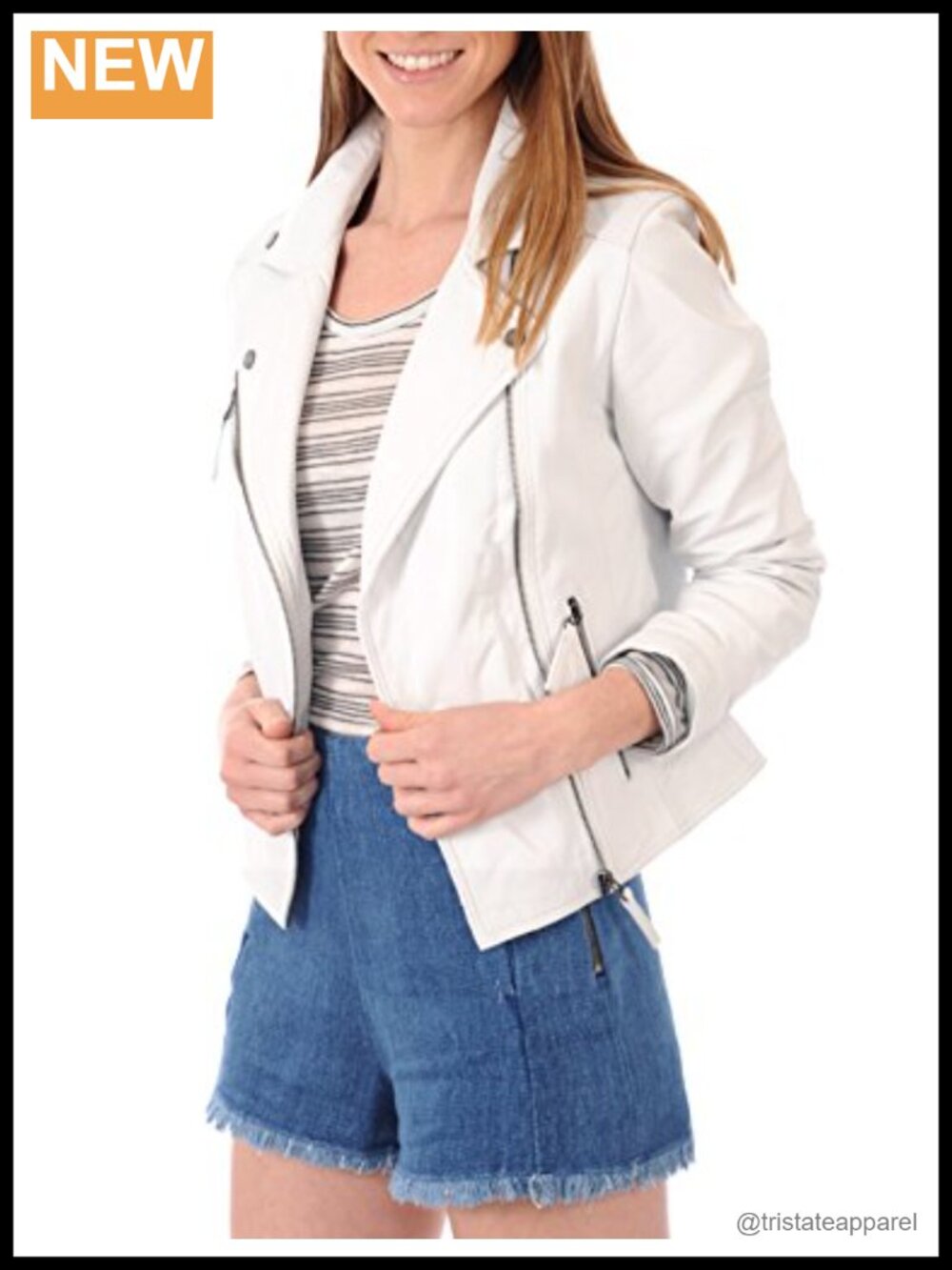 Genuine Lambskin Leather Bomber Jacket Women Biker Motorcycle Moto